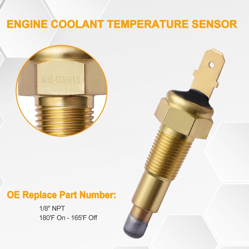 STZJAYE Ground Thermostat Switch 1/8" NPT,180'F On - 165'F Off Thread-in Electric Radiator Cooling Fan Coolant Temperature Sensor for Automotive Cars Trucks - Image 2